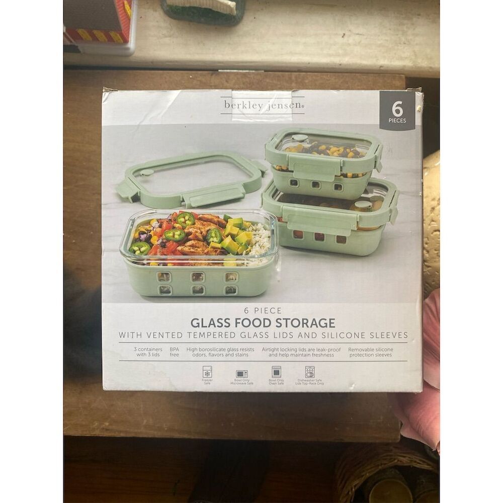 - Restaurantware 6-Piece Glass Food Storage Set Airtight Lids Clear